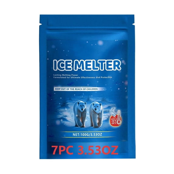 Ice Melt Safer for Concrete, Snow Salt Ice Melt, Salt for Snow and Ice Removal, Driveway Salt, Snow Melt Is Effective Up to -15, 7pcs 3.53oz