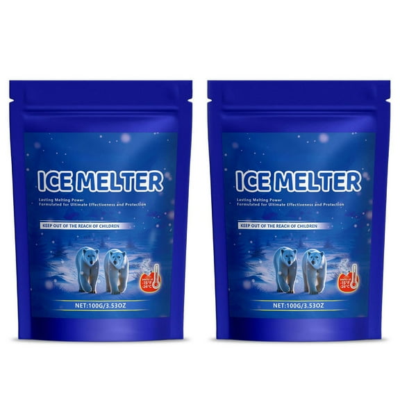 Ice Melt Safer for Concrete,Snow Salt Ice Melt,Salt for Snow and Ice Removal for Sidewalk, Driveway,Garden,Snow Melt (2PC)