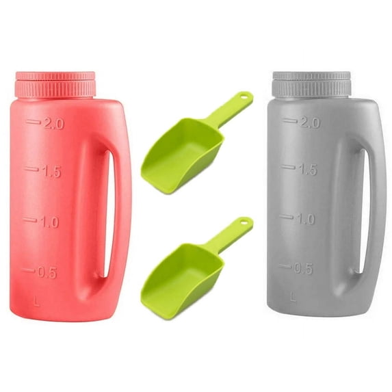 Ice Melt Salt Spreader Handheld Shaker for Lawn Seed, Salt, Ice Melt, Calcium, Deicer Shaker 2 Liter, Adjustable Hole Size, Handy for Fertilizer Lawn Seed Salt to Deice