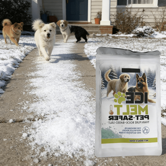 Ice Melt Salt for Sidewalks and Driveways - All-Natural Sea Salt Deicer, 115 g