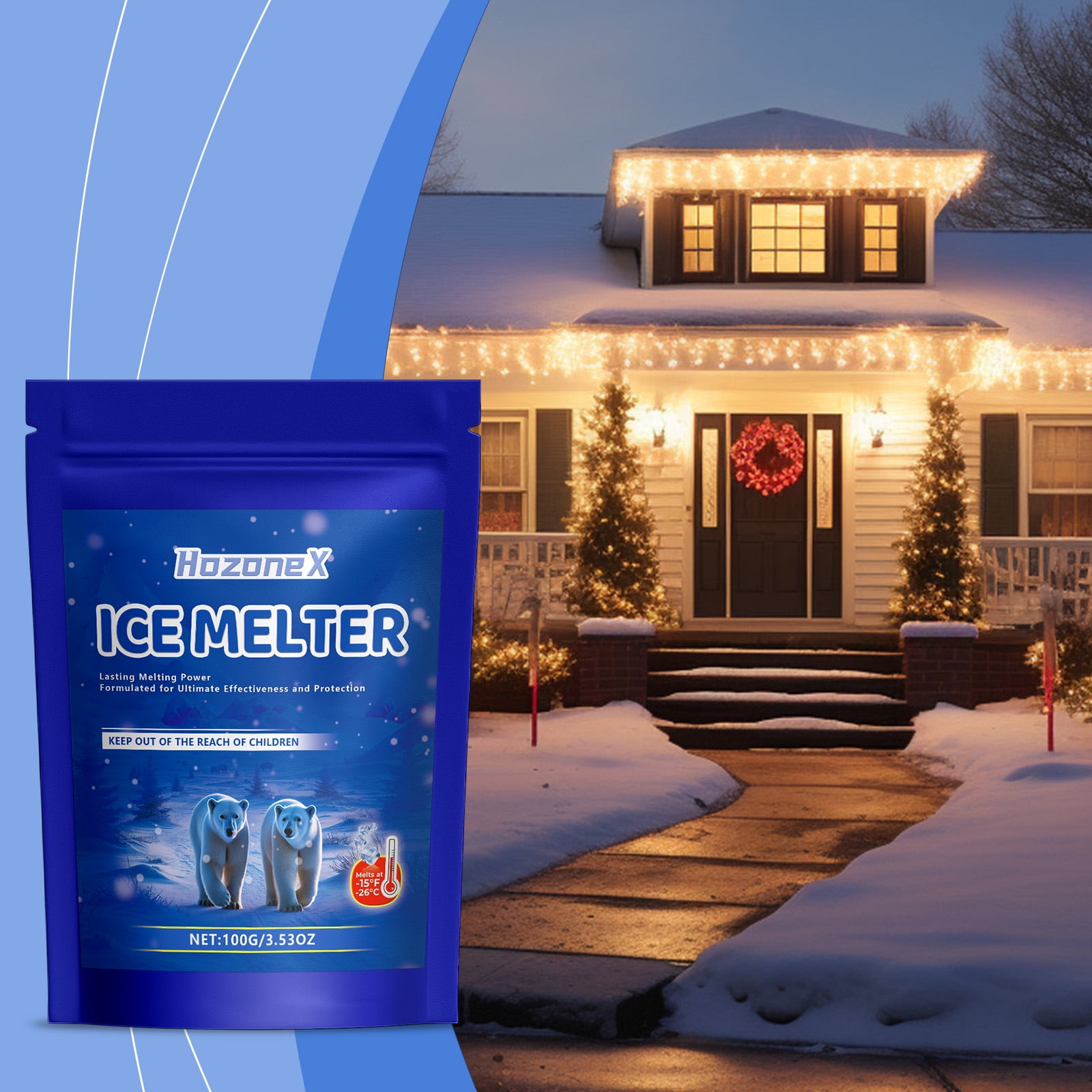 Ice Tea Pelets Ice Melt Snow Removal Pellets - Fast Acting Long-Lasting Ice Melter ...