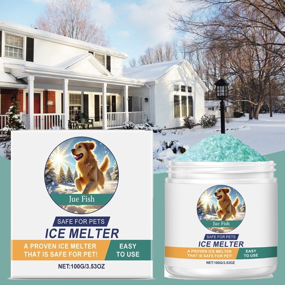 Ice Melt Snow Remover Deicing Agent with Easy Action Adorable Patio Driveway Solution Winter Ice Cleaner with Easy Application Outdoor Deicer for Concrete and Garden,1PC-100g