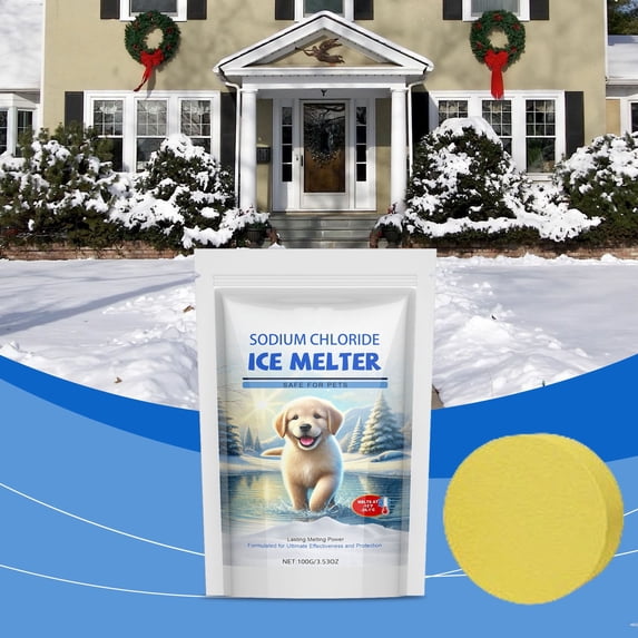 Ice Melter Pet Formula – Fast-Acting Ice And Snow Melter, Non-Corrosive, Low Residue, Anti-Clumping, Outdoor Winter Surface With Sponge
