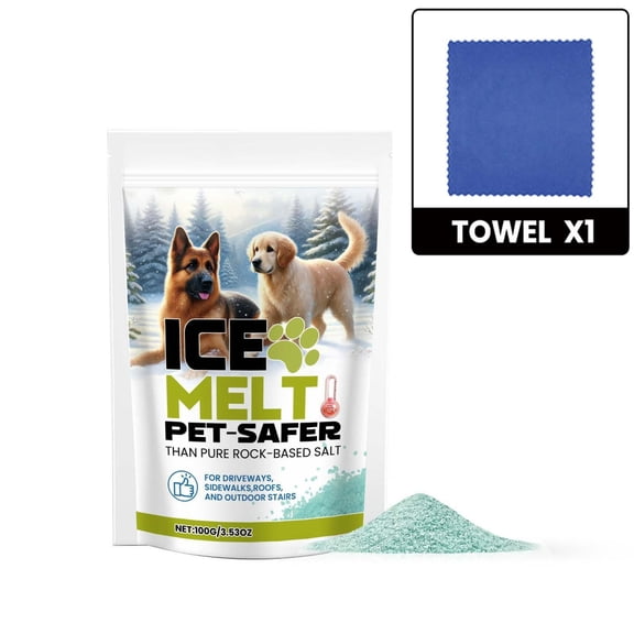 Ice Melting Pellets, Dead Sea Magnesium Chloride Snow Melt, Pet-Friendlier Easy to Spread De-icer for Concrete and Sidewalks