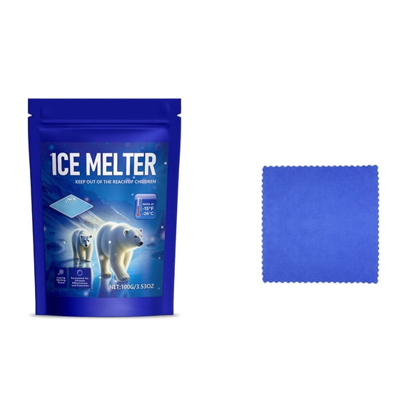 Ice Melting Pellets for Winter Use on Concrete, Metal, and Wood Surfaces, Safe for Pets and Vegetation, Fast-Acting Deicer for Home and Commercial Applications, 3.5 oz