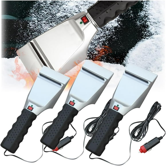 Ice Miracle Window Scraper,Heated Ice Scraper for Car Windshield with Led Light,Snow Removal Shovel Windshield Glass Defrost,10.4 in 12v Instant Heating, Rapid Shovel The Snow (3Pcs)