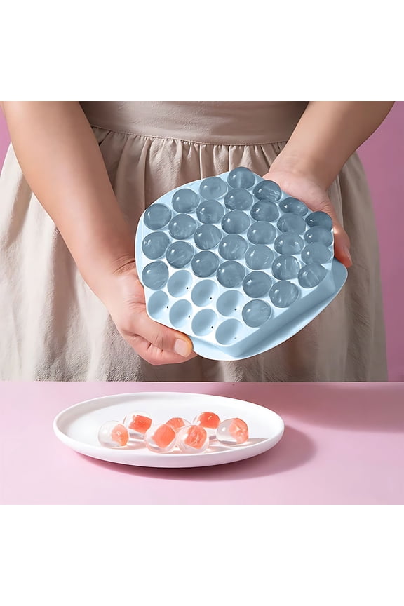 Ice Mold, Round Ice Tray With Food-Grade Material, Easy-Release Design, Leak-Proof Tight Closure With Extra Funnel for Cocktails, Coffee, Fruit, Yogurt, Chocolate