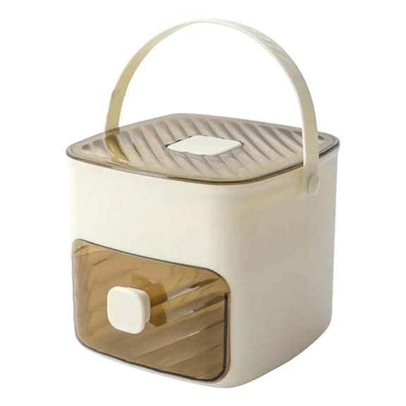 Ice Molds Compact Double Layer Ice Cube Tray with Lid and Bin,One-Click Demolding,Pull-Out Ice Drawer with Portable Handle,Large Ice Ball Molds