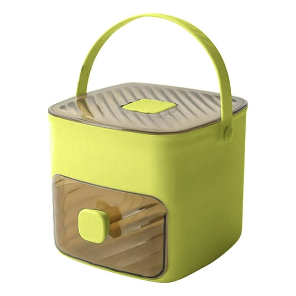 Ice Molds Compact Double Layer Ice Cube Tray with Lid and Bin,One-Click Demolding,Pull-Out Ice Drawer with Portable Handle,Large Ice Ball Molds