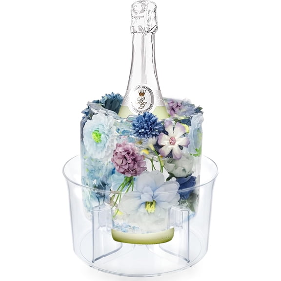 Ice Molds, Ice Bucket, Ice Mold Wine Bottle Chiller, DIY Champagne Cocktails Clear Bucket Freezer Chiller, Any Floral or Fruits Decoration for Party, Wedding and Celebration, Beautiful with Creative