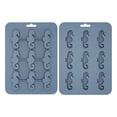thumbnail image 1 of Ice Molds Silicone, MoldsforChocolate, Silicone Baking Molds, Ice Cube Molds, Seahorse, 9 Cavity, Blue, 2 Pc, Freezer Silicone, Food Prep, Baking, 1 of 5