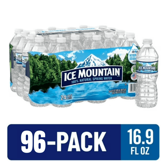 Ice Mountain 100% Natural Spring Water 16.9 fl oz  96 Pack