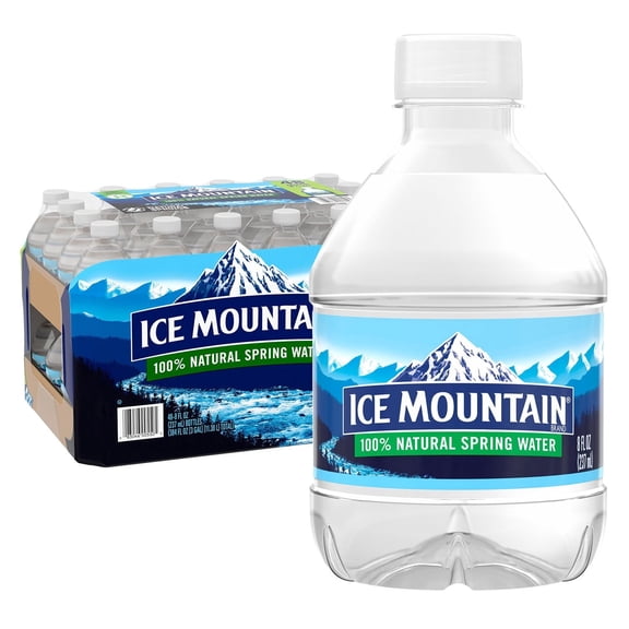 Ice Mountain 100% Natural Spring Water  8 fl. oz. Mini Bottles, 48-Pack  Pure, Refreshing Hydration for Home, Office & Events