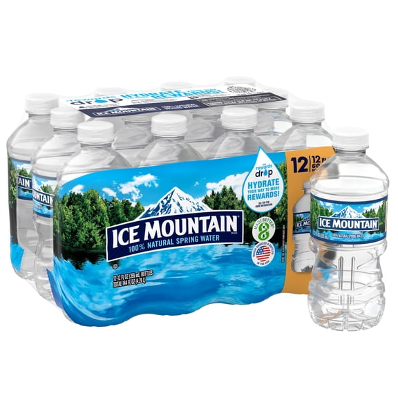 Ice Mountain Spring Water, 12 Fl Oz, 12-Pack Plastic Bottles