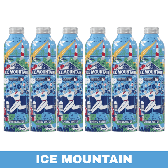 Ice Mountain Spring Water Aluminum Bottles, 25 fl oz, 6 Pack