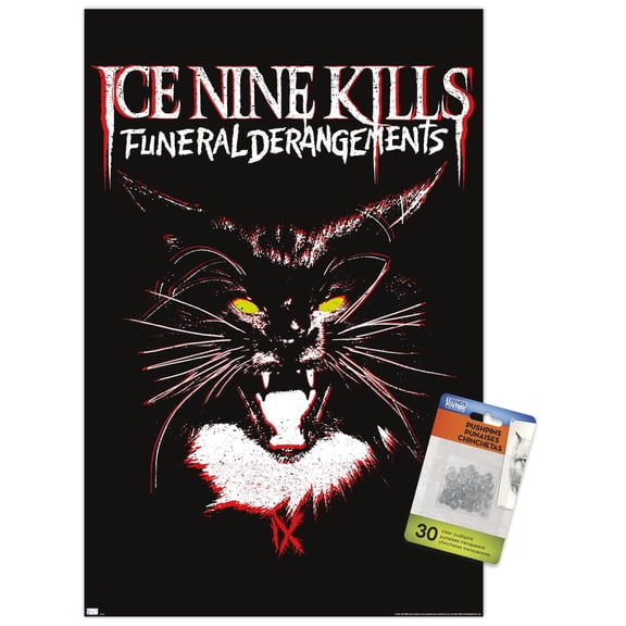 Ice Nine Kills - Cat Funeral Derangements Wall Poster with Push Pins, 14.725" x 22.375"