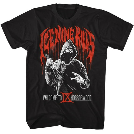 Ice Nine Kills Welcome to Horrorwood Men's T Shirt (Black, AdultM)