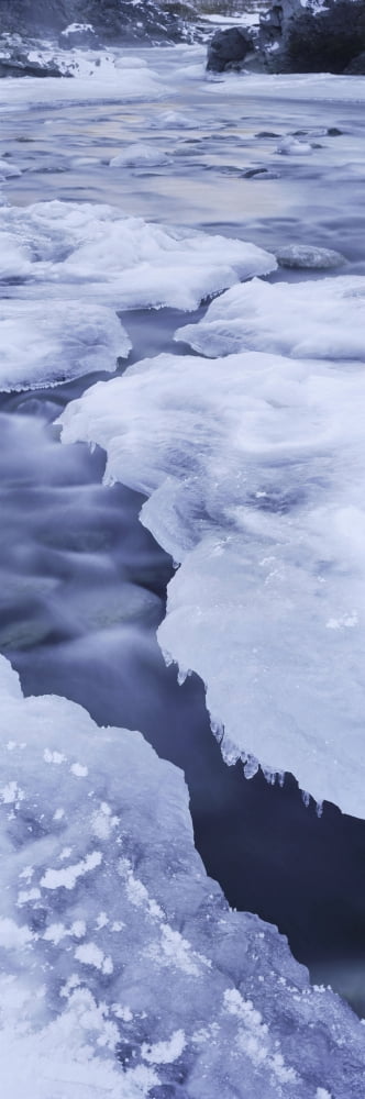 Ice On Chickaloon River Winter Southcentral Ak Canvas Art - Chris Arend Design Pics (9 x 27)