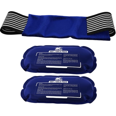 Ice Packs for Injuries Reusable (3-Piece Set) – Hot and Cold Ice Pack Therapy Gel Wrap Support – Supports Recovery, Joint and Muscle Pain – Knees, Back & More (3 Piece Set - Classic)