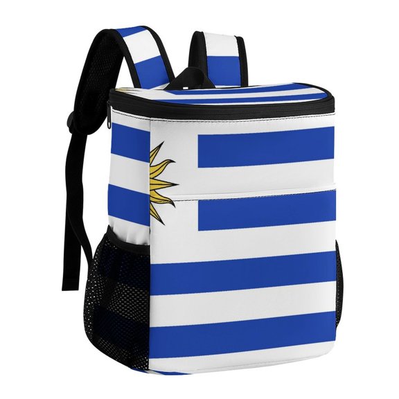 Ice Pack Backpack 12.611.87.1in Large Capacity Adjustable Shoulder Strap Is Suitable For Daily Play Leisure Travel Flag Uruguay Accurate