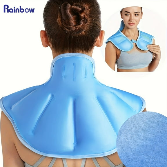 Ice Pack for Neck and Shoulders Upper Back Relief, Large Neck Ice Pack Wrap with Soft Plush Lining, Reusable Gel Cold Compress for Rotator Cuff Injuries