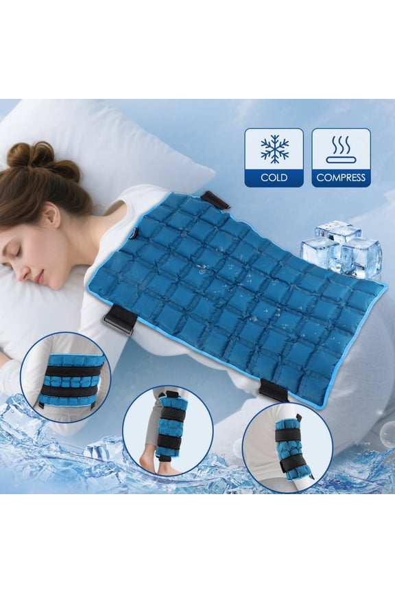 Ice Pack Wrap for Back Pain, 13x22 inch Reusable Gel Hot Cold Therapy for Lumbar, Hips, Knee, Shoulder, Legs