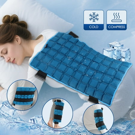Ice Pack Wrap for Back Pain, 13x22 Inch Reusable Gel Hot Cold Therapy for Lumbar, Hips, Knee, Shoulder, Legs