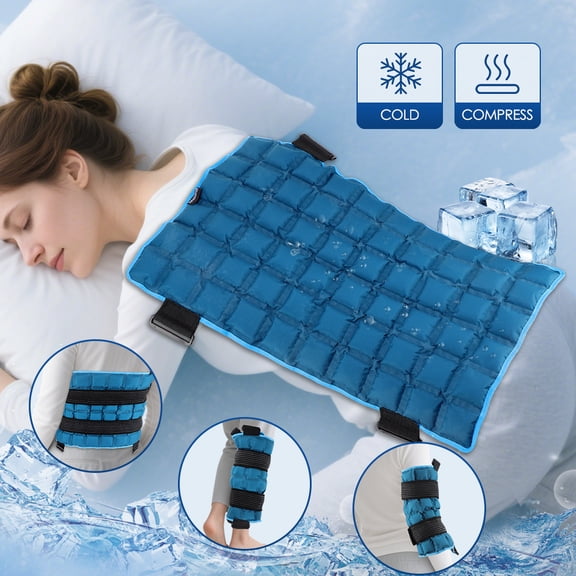 Ice Pack Wrap for Back Pain, 13x22 Inch Reusable Gel Hot Cold Therapy for Lumbar, Hips, Knee, Shoulder, Legs