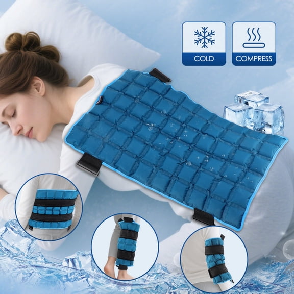 Ice Pack Wrap for Back Pain, 13x22 inch Reusable Gel Hot Cold Therapy for Lumbar, Hips, Knee, Shoulder, Legs