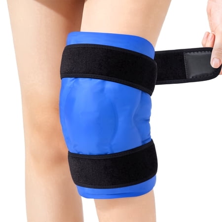 ALLJOY Knee Ice Pack Wrap, Ice Pack for Knee Pain Relief, Long-Lasting Knee Wrap Ice Pack for Knee Injuries for Pain Relief, Swelling, Bruises (13"X10.6")