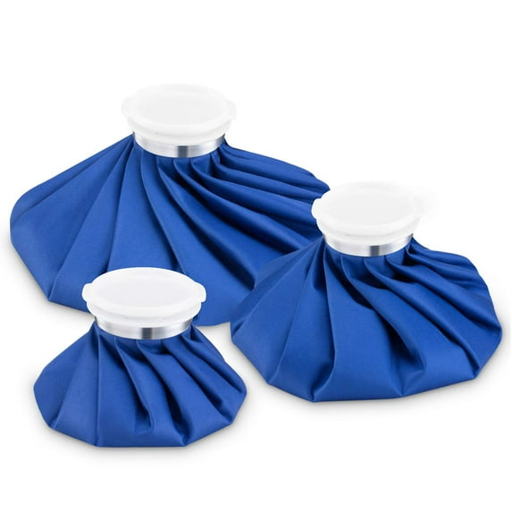 Ice Packs for Injuries Reusable, Ice Bags Hot Water Bag for Hot & Cold Therapy and Pain Relief with Cover, No-Leak Elastic Breathable Ice Bag, Blue Size 6"+9"+11"