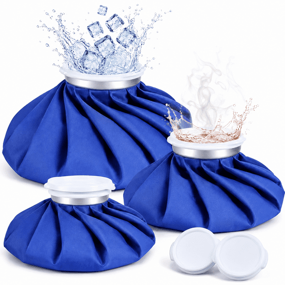 Ice Packs for Injuries Reusable, 3 Pack Hot Cold Therapy Ice Bags with Elastic Support Wrap, Reusable Ice Packs for Sports, Home, Travel and Daily Use