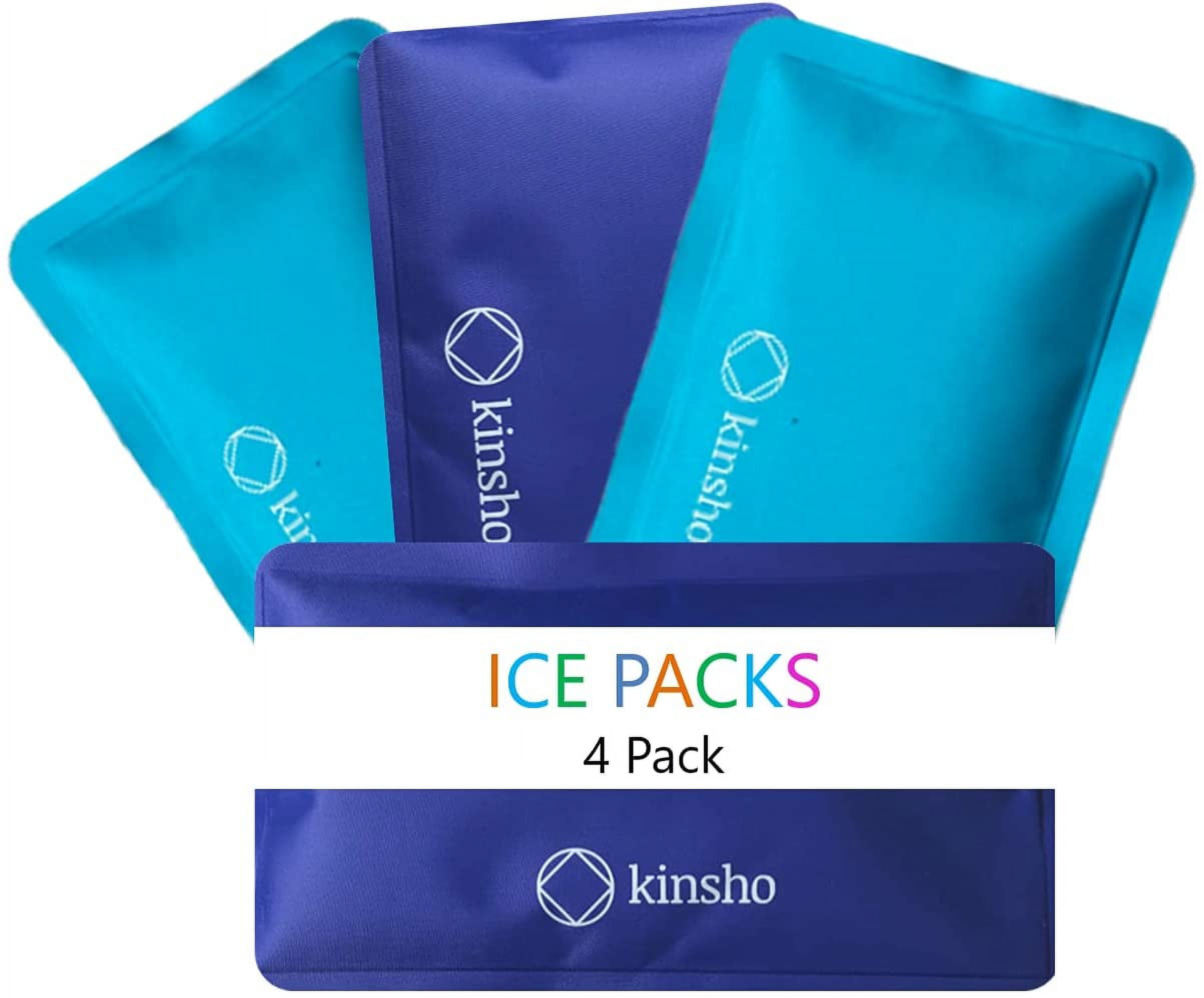 Ice Packs for Kids Lunch Box, Bag and , 4 Pack Set, Reusable and Refreezable Soft Slim Pouches for Travel, School, Work or Camping, Long Lasting Cold, Flexible | Blue, Turquoise…