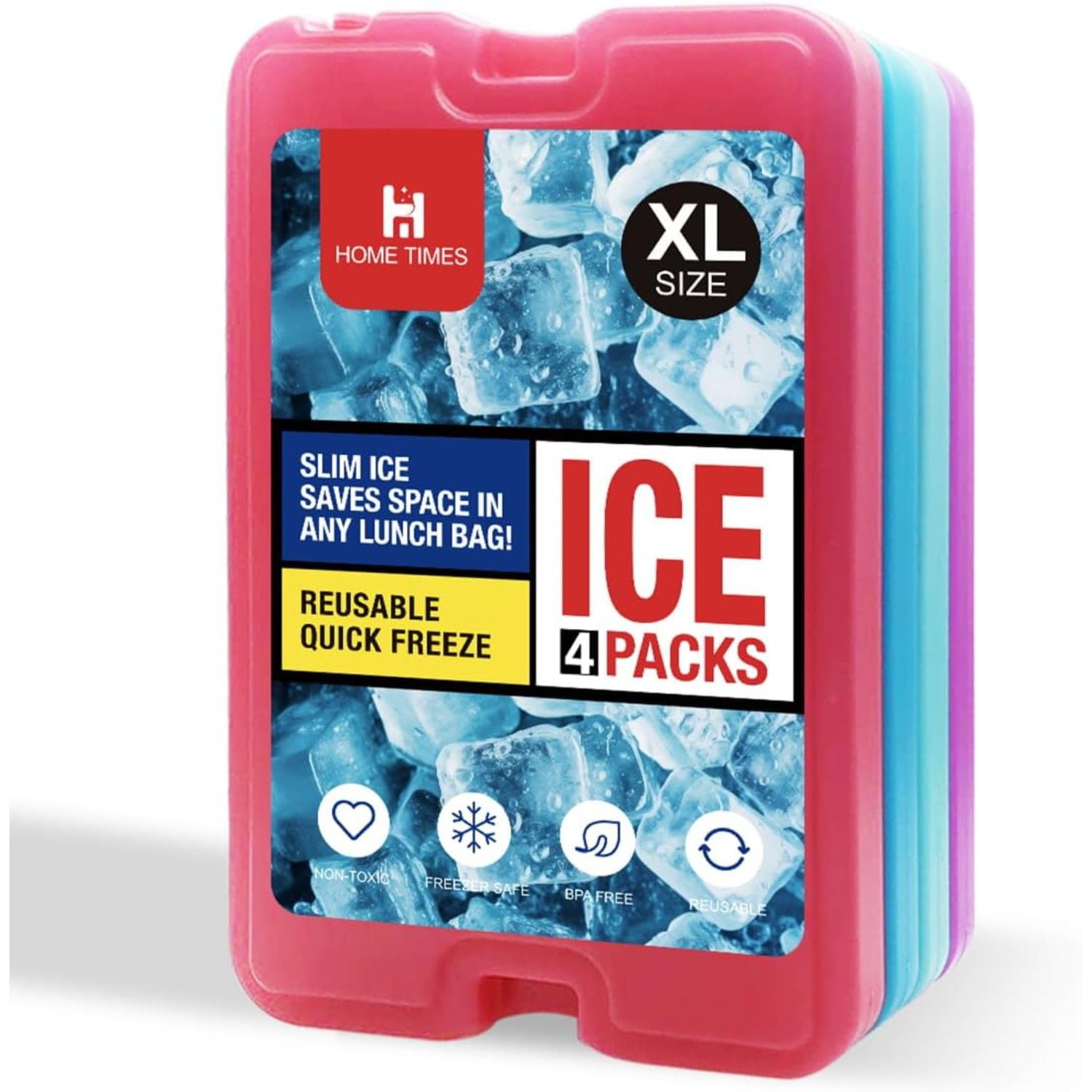 Ice PacksXL Slim Ice Packs (4 Pack/Set),Ice Packs for Lunch Boxes ...