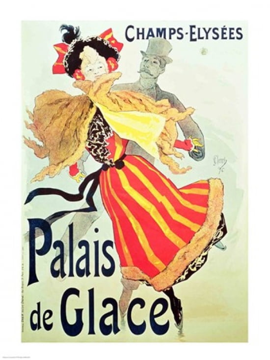 Ice Palace Champs Elysees Paris 1893 Canvas Art - Jules Cheret (18 x 24)