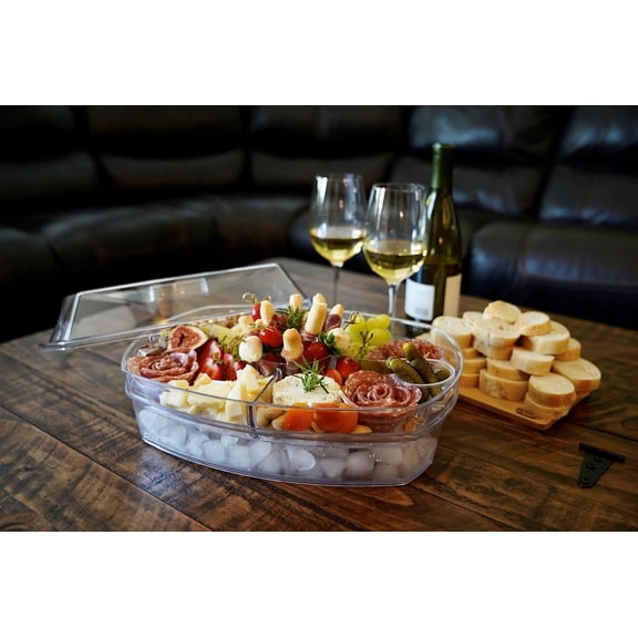 Ice Party Platter, 15 1/2" x 11" x 6", Clear