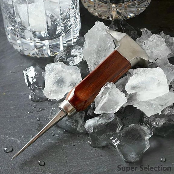 Ice Pick, 6.7-inch Professional Stainless Steel Ice Hammer With Wood Handle For Kitchen, Bar, Cocktail, Crushing Ice Cubes Safely