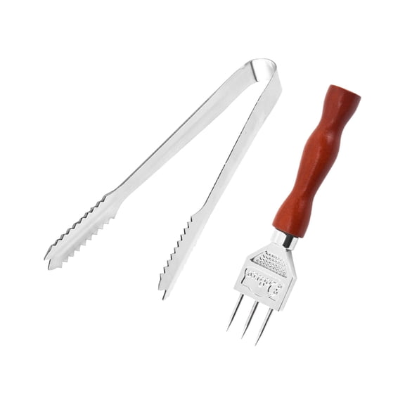 Ice Pick Set Of 1 Three Pronged Ice Pick Stainless Ice Pick With Wood Handle Carving Bartender Tool (7.2inch 1pcs)