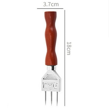 Ice Pick Set of 1 - Three Pronged Stainless Steel Ice Pick with Wooden Handle - Bartender Tool for Craft Cocktails and Ice Carving (7.2 inch) A