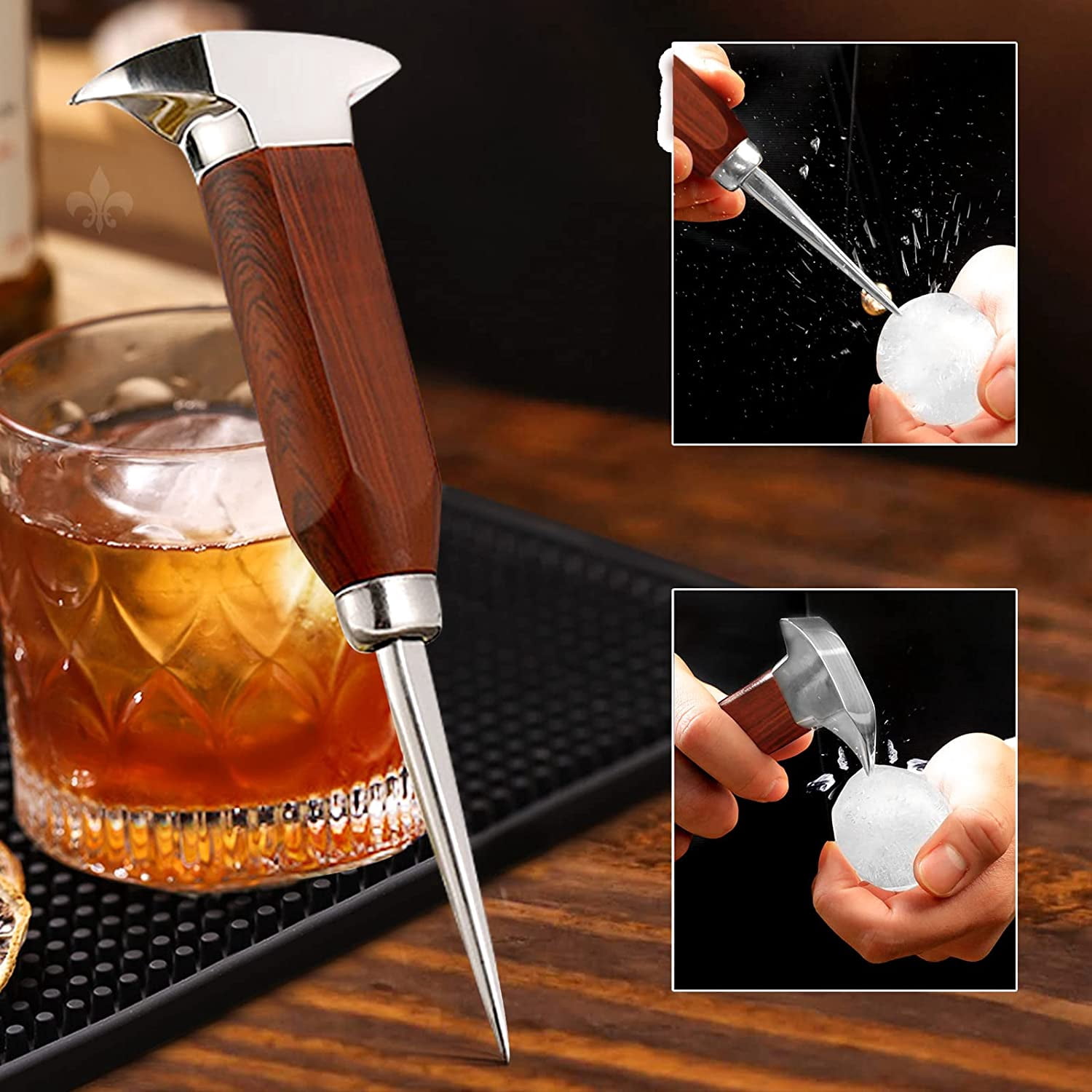 Ice Pick Set Of 4 Stainless Steel Ice Chipper With Wood Handle ice-pick-set-of-4-stainless-steel-ice-chipper-with-wood-handle