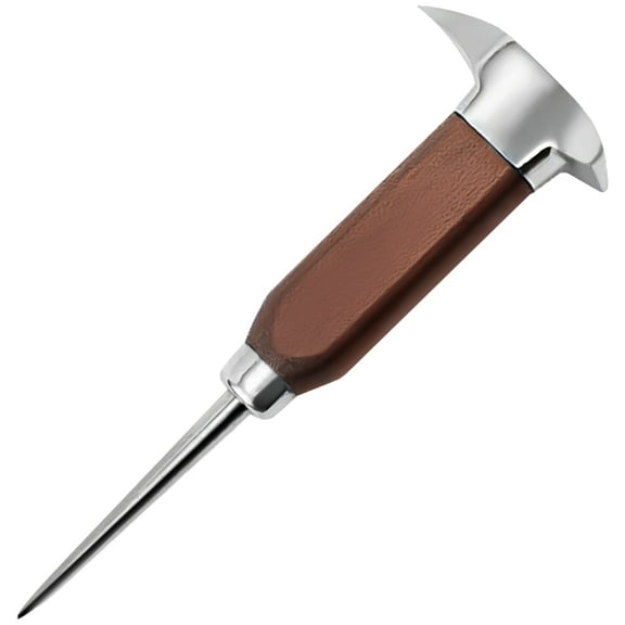 Dual-Ended Ice Pick for Breaking Ice - 6.8" Rustproof Stainless Steel Ice Pick with Wood Handle and Metal Shield | Ice Carving Tools for Freezer Ice Splitting, Ideal for Kitchen, Bars, Bartender