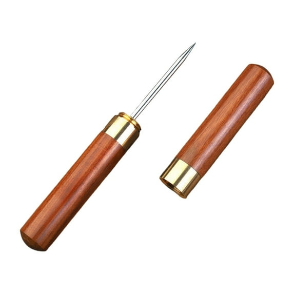 Ice Picks for Breaking Ice with Safety Cover, Ongmies Ice Picks Sturdy Stainless Ice Picks for Breaking Ice with Cover Non Slip Wooden Handle for Kitchen Bars Bartender Camping, B