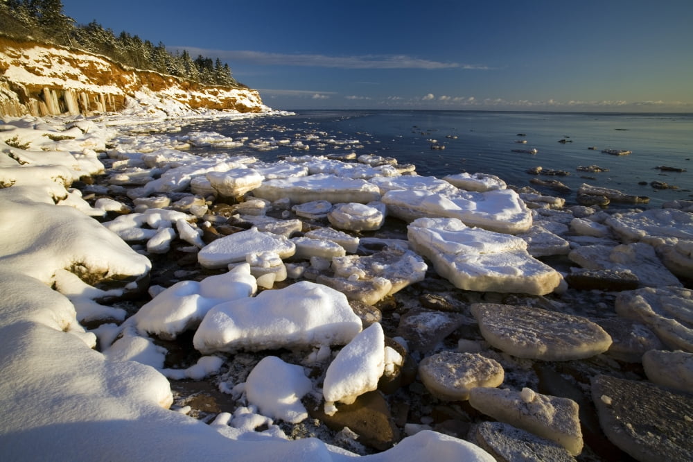 Ice Pieces Cape Turner Prince Edward Island National Park Canvas Art - John Sylvester Design Pics (17 x 11)
