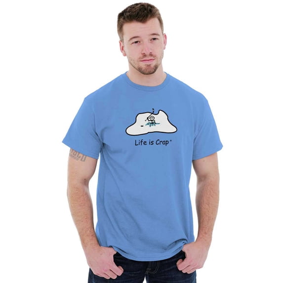 Ice Pond Hockey Player Falling Men's Graphic T Shirt Tees Brisco Brands M