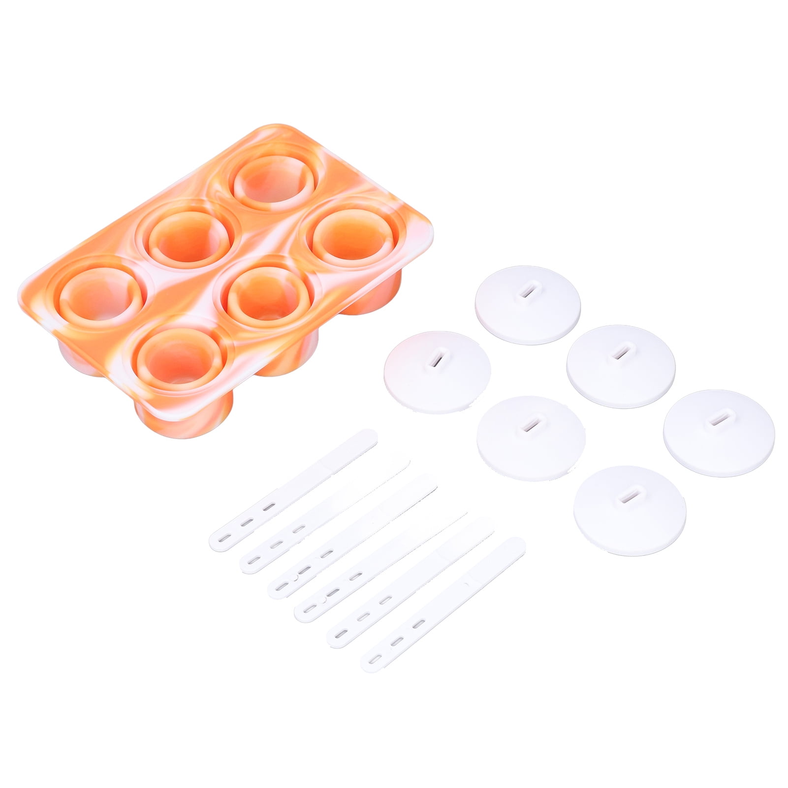 Ice Pop Mold Collapsible Silicone 6 Grids Reusable with Drip Guards for