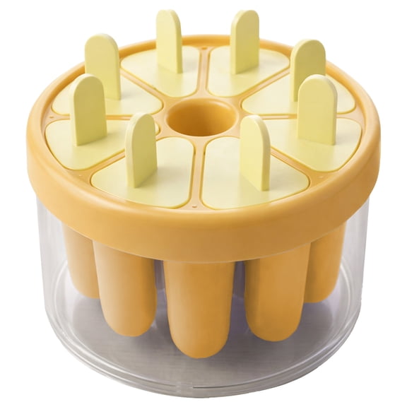 Ice Pop Molds,Diy Popsicles Molds,Diy Popsicles Molds with Sticks 8 Piece Popsicle Mold Ice Cream Molds Small Popsicle Maker-Bpa Free Reusable and Easy to Release(Yellow)
