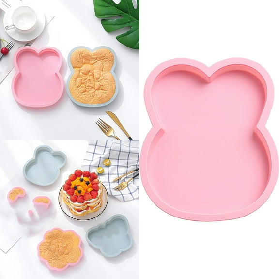 Ice Pop Mould Little Rabbit,Comes with Lid and Stick Hand Washable Silicone Plastic,Silicone Cake Cake Candy Chocolate Decorating Tray,DIY Craft Project(Pink)