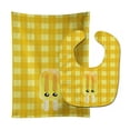 thumbnail image 1 of Ice Pop Popcicle Face Gingham Yellow Baby Bib and Burp Cloth, 1 of 1