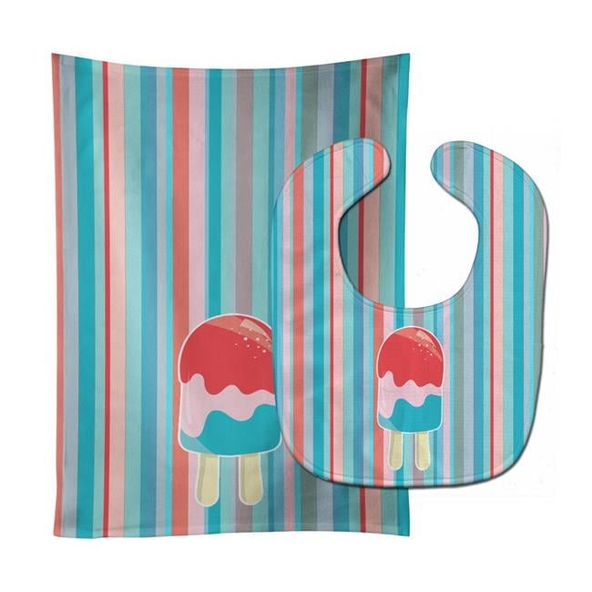 Ice Pop Popsicle Red Pink Blue Baby Bib & Burp Cloth