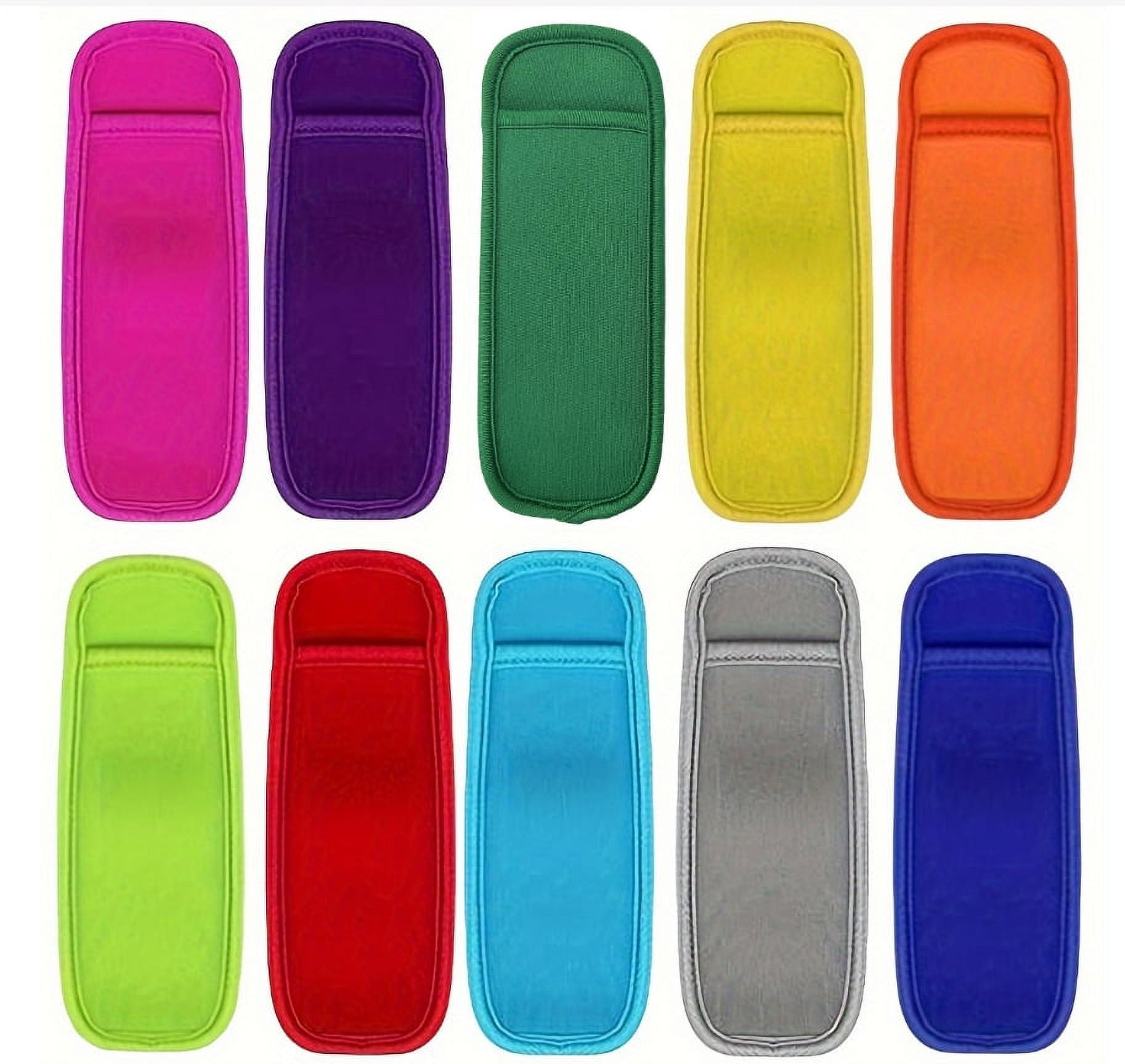 5-Pack Reusable Ice Pop Sleeves - Washable Popsicle Holders For Kids, Colorful Anti-Freezing Covers, 6.1" X 2.36" - View #4